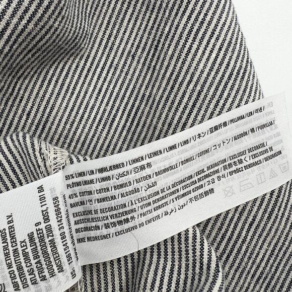 Abercrombie & Fitch Pinstripe Cotton Linen Wide Leg Pants Size 14 - Picture 5 of 7